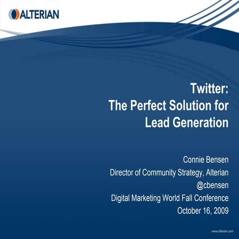 Twitter: a Case for Lead Generation