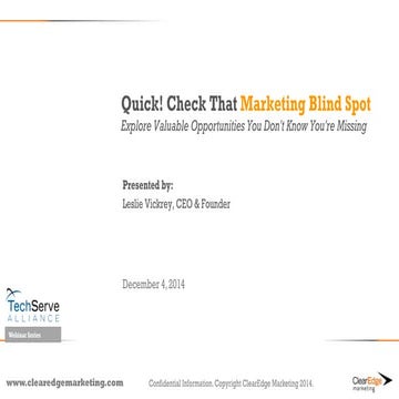 Quick! Check That Marketing Blind Spot
