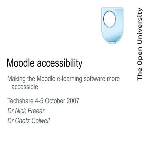 Moodle Accessibility Techshare 2007