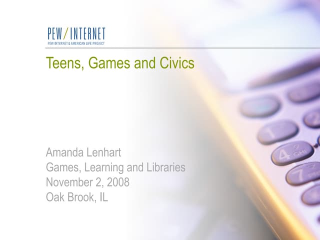 Teens, Games and Civics