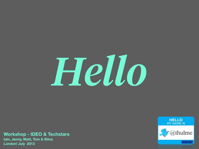 IDEO workshop for Techstars