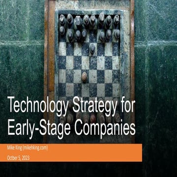 Technology Strategy for Early Stage Companies