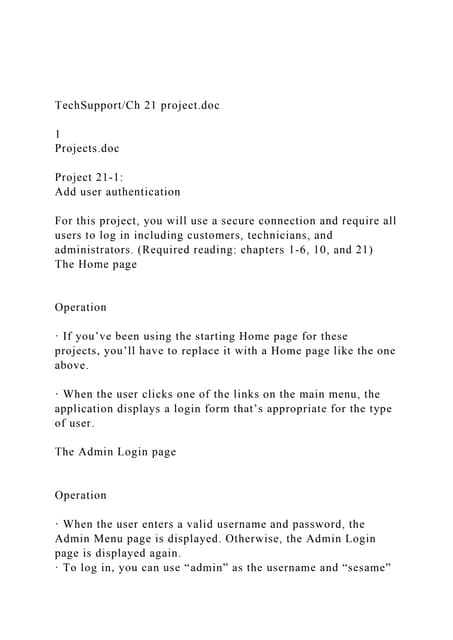 TechSupportCh 21 project.doc1Projects.doc Project 21-.docx