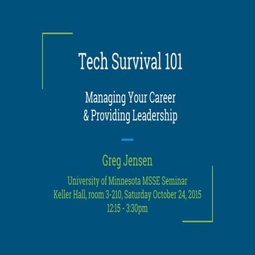 Tech survival 101