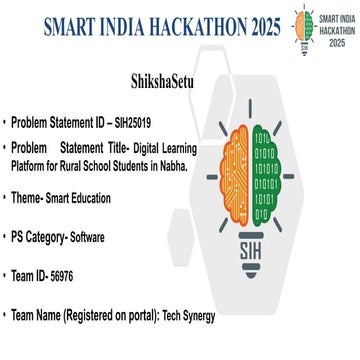SIH25019 haackthon- national level hackathon | PDF