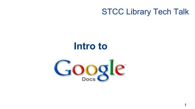Tech talk intro to Google Drive