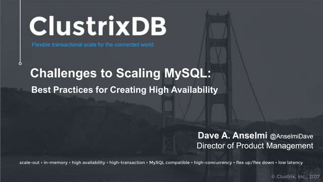 Tech Talk Series, Part 4: How do you achieve high availability in a MySQL env...