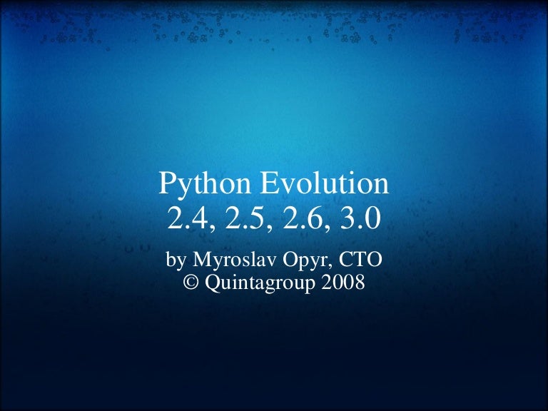 Python Evolution