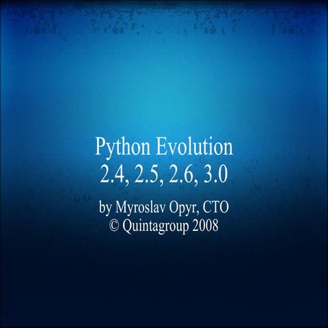 Python Evolution | PPT