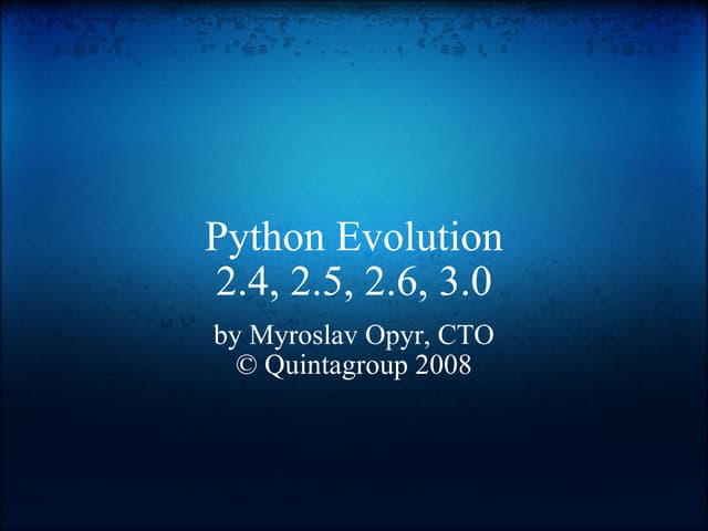 Python Evolution