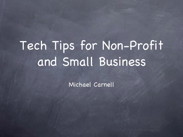 Tech Tips for Non-Profits