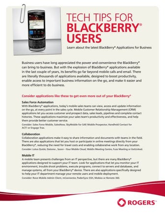 Tech Tips: Blackberry