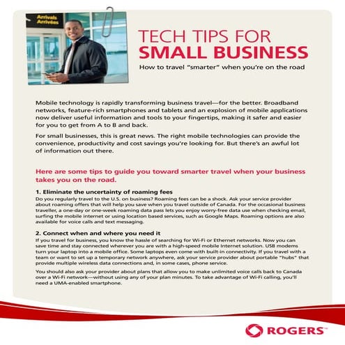 Tech Tips for Small Business - Travel