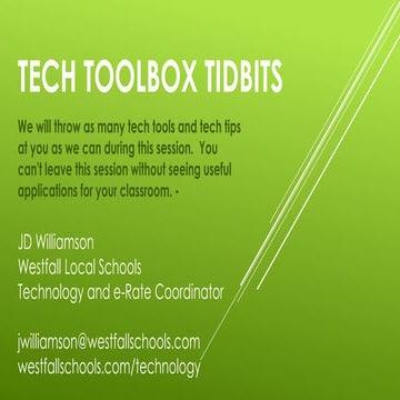 Tech toolbox tidbits