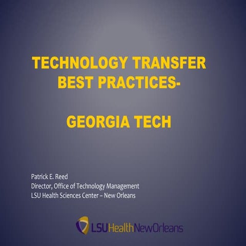Technology Transfer Best Practices - Georgia Tech