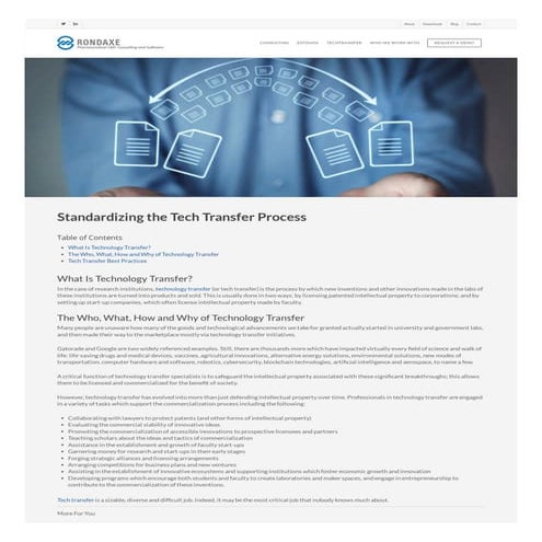 TechTransfer Things To Know  Rondaxe Drug Development Services.pdf