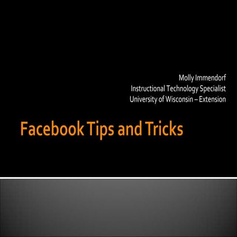 Tech Tuesday: Facebook Tips Jan 2010