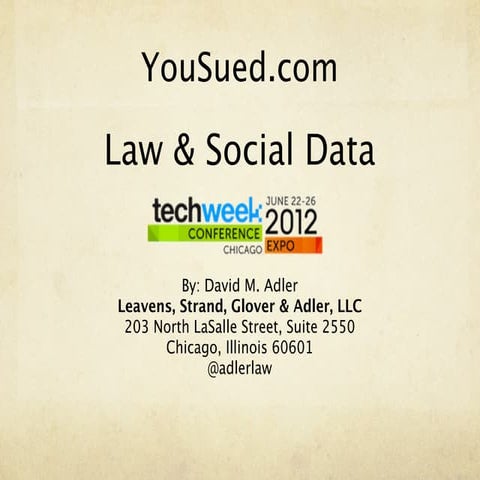 Gagnier's Portion of TechWeek Chicago Presentation