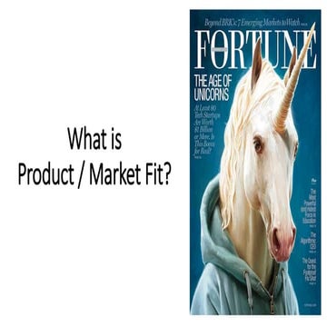 Startup and Unicorn: What is product/market fit? 