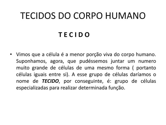 Tecidos do corpo humano
