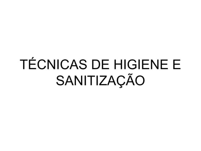 Tecnica de higiene e sanitização