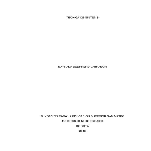 Tecnica de sintesis