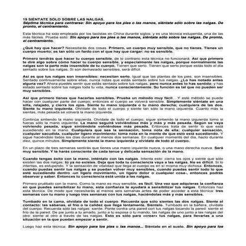 Tecnica n°019 siéntate sólo sobre las nalgas