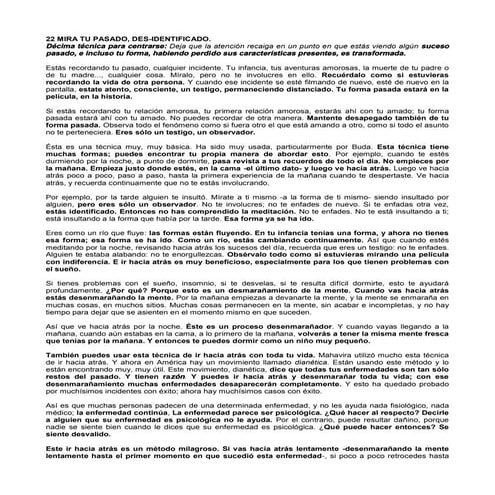 Tecnica n°022 mira tu pasado, des identificado