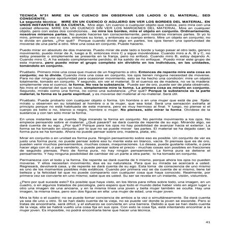 Tecnica n°031 mire en un cuenco sin observar los lados o borde sed consciente