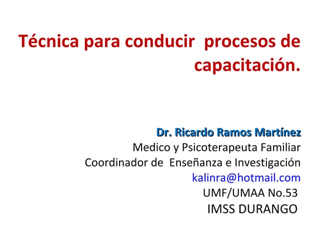 Tecnica para conducir procesos de capacitacion