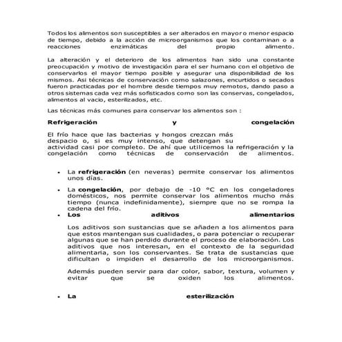 Conservación de alimentos diapositiva | PPTX
