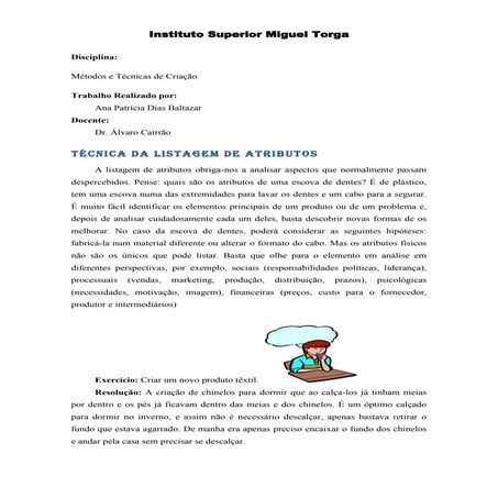 Técnicas de Criação