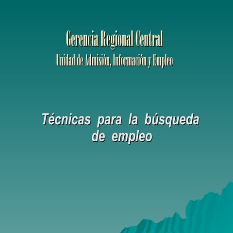Técnicas de Búsqueda de Empleo