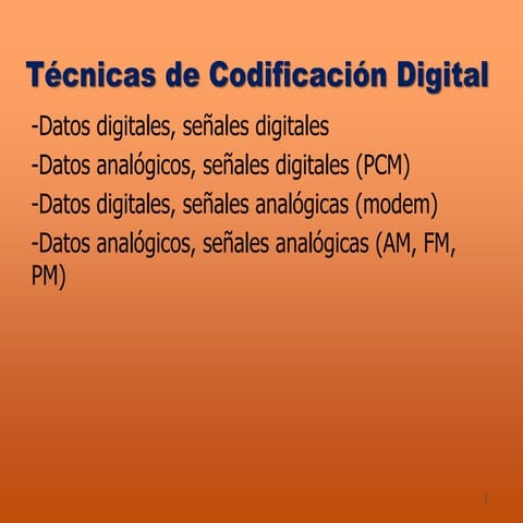 Tecnicas codificacion digital