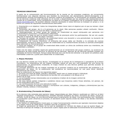 Tecnicas creativas