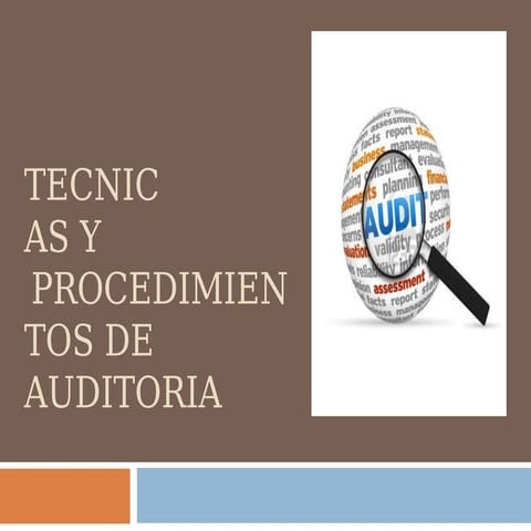 TECNICAS DE AUDITORIA Y PERITAJE INFORMATICA