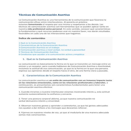 Tecnicas de comunicacion asertiva