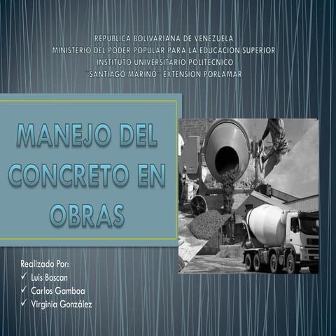 Manejo del Concreto en Obras 