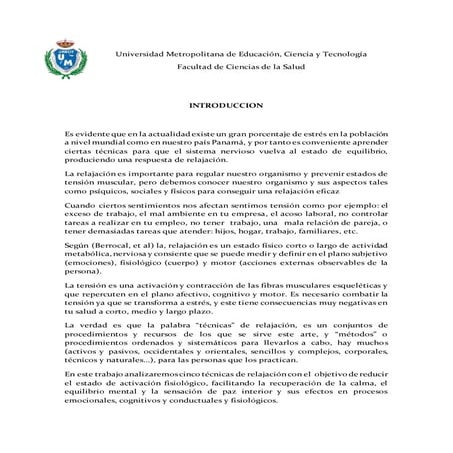 Tecnicas de relajacion