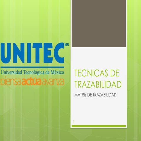 Tecnicas matriz de trazabilidad