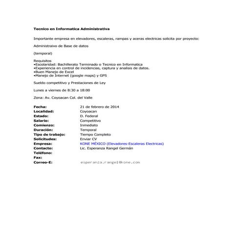 Tecnico en informatica administrativa