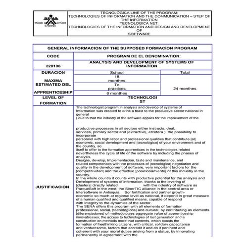 Tecnológica line of the program