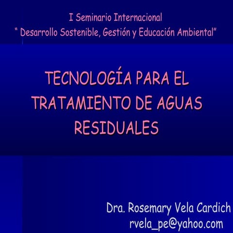 TecnologíA Para  Tratamiento De Aguas Residuales