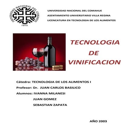 Tecnología de Vinificación