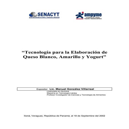 Tecnología para la elaboración de queso y yogurt