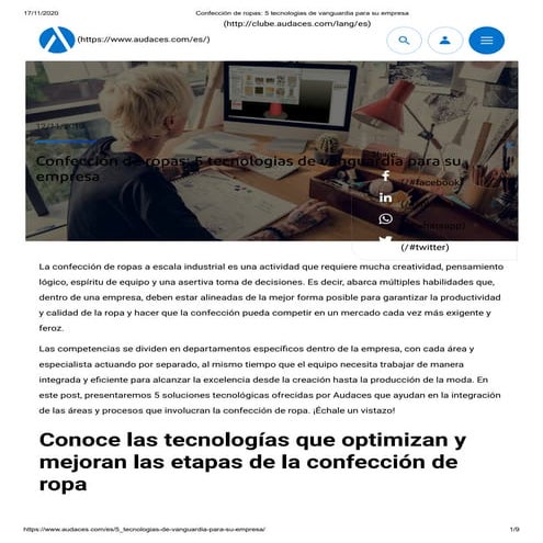 Tecnologías aplicadas en las ropas