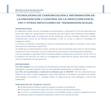 Tecnologías de comunicación e informació en medicina