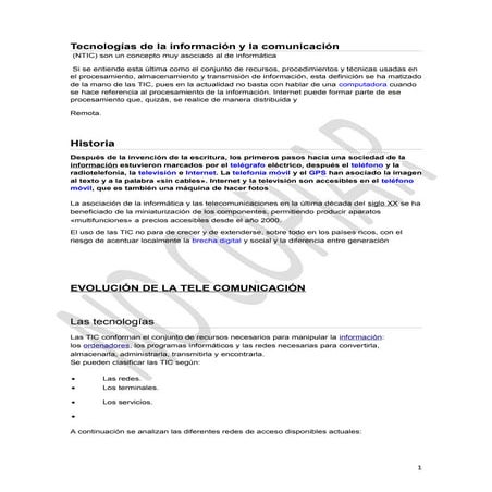 Tecnologías de la información y la comunicación