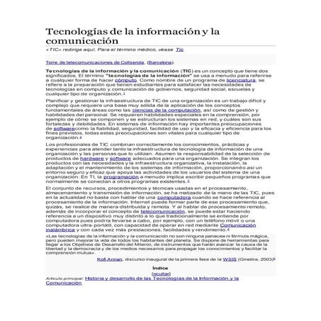 Tecnologías de la información y la comunicación