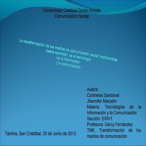 Tecnologías de la informacion y la comunicacion iii